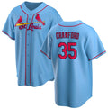 St. Louis Cardinals #35 Brandon Crawford Blue CONTON Cool Base Stitched Jersey