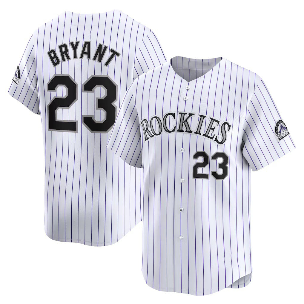 Colorado Rockies #23 Kris Bryant White CONTON Home Limited Player Jersey