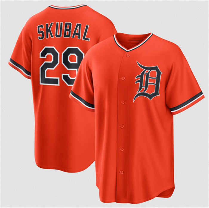 Detroit Tigers #29 Tarik Skubal Orange CONTON Alternate Stitched Jersey