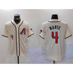 Arizona Diamondback #4 Ketel Marte Number Cream CONTON Cool Base Limited Stitched Jersey