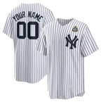 Custom New York Yankees Active Player White CONTON 2024 World Series Cool Base Stitched Jersey