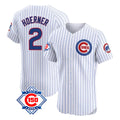Chicago Cubs #2 Nico Hoerner Player White CONTON 150th Anniversary Limited Elite Home Game Stitched Jerseys