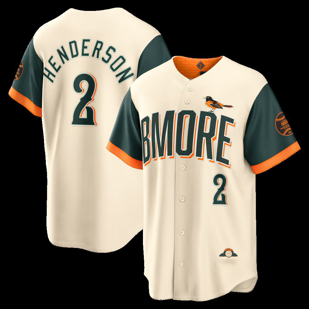 Baltimore Orioles #2 Gunnar Henderson Natural CONTON 2026 City Connect Stadium Jersey