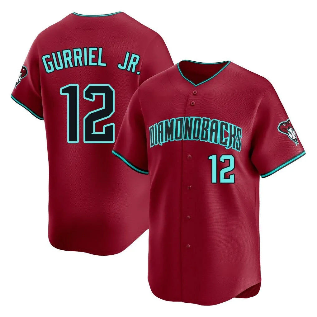 Arizona Diamondbacks #12 Lourdes Gurriel Jr Player Red CONTON Limited Home Game Stitched Jerseys