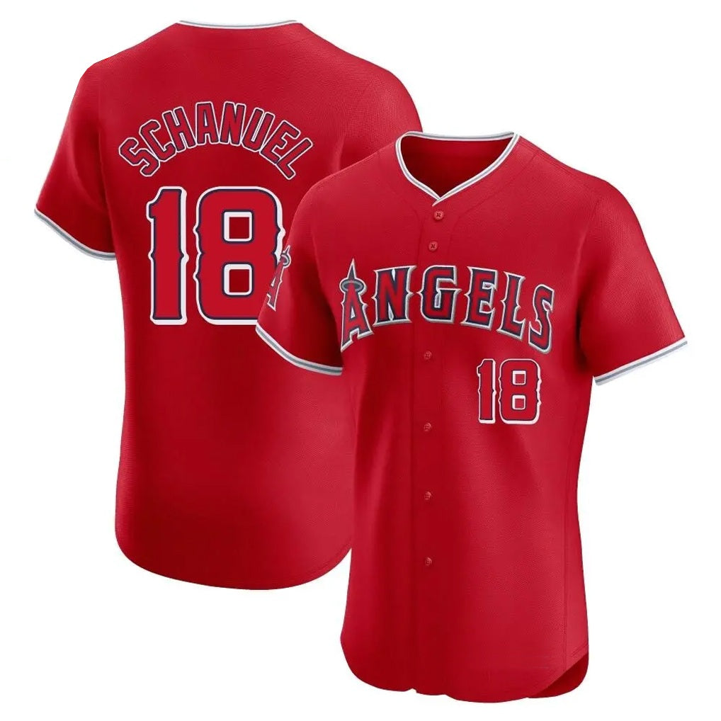 Los Angeles Angels #18 Nolan Schanuel Player Red CONTON Home Limited Elite Stitched Jerseys