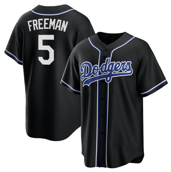 Los Angeles Dodgers #5 Freddie Freeman Black CONTON Lights Out Limited Stitched Jersey