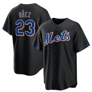 New York Mets #23 Javier B¨¢ez Black CONTON 2022 Cool Base Stitched Jersey