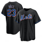 New York Mets #23 Javier B¨¢ez Black CONTON 2022 Cool Base Stitched Jersey