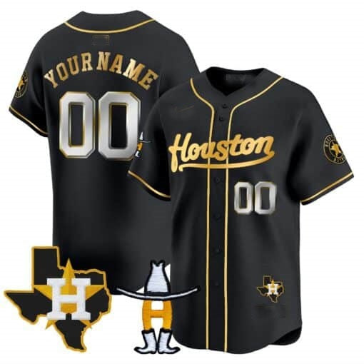 Custom Houston Astros Houston Rodeo Patch Vapor Premier Limited Jersey ¨C All Stitched-Black CONTON