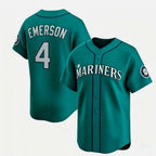 Seattle Mariners #4 Colt Emerson Aqua CONTON Limited Stitched jersey
