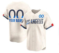 Custom Los Angeles Dodgers Active Player Cream CONTON 2024 City Connect Limited Stitched Jersey