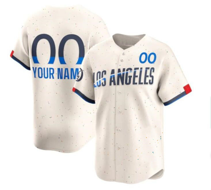 Custom Los Angeles Dodgers Active Player Cream CONTON 2024 City Connect Limited Stitched Jersey