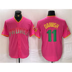 San Diego Padres #11 Yu Darvish Pink CONTON Cool Base Stitched Jersey