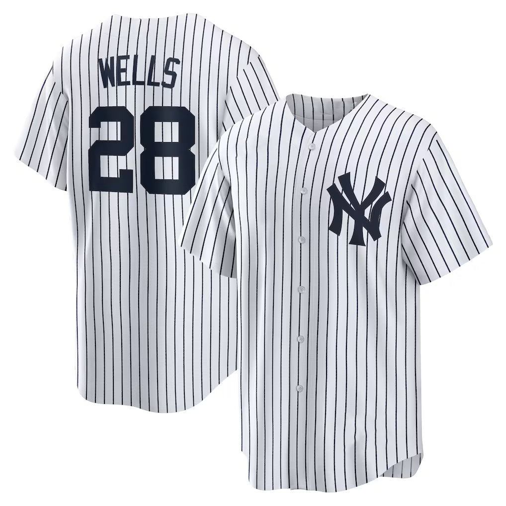 New York Yankees #28 Austin Wells White CONTON Home Replica Jersey