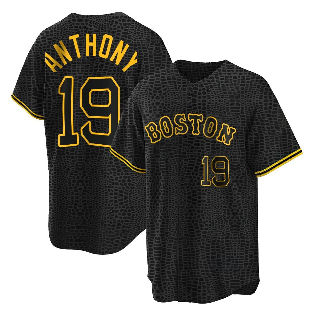 Boston Red Sox #19 Roman Anthony Player Black CONTON Snake Skin City Home Game Stitched Jerseys