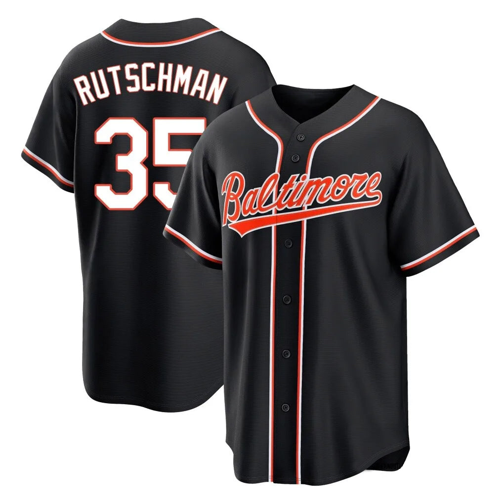 Baltimore Orioles #35 Adley Rutschman Player Black CONTON Out Home Game Stitched Jerseys