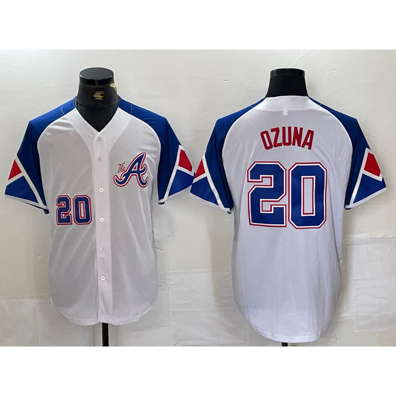 Atlanta Braves #20 Marcell Ozuna Number White CONTON 2023 City Connect Flex Base Stitched Jersey