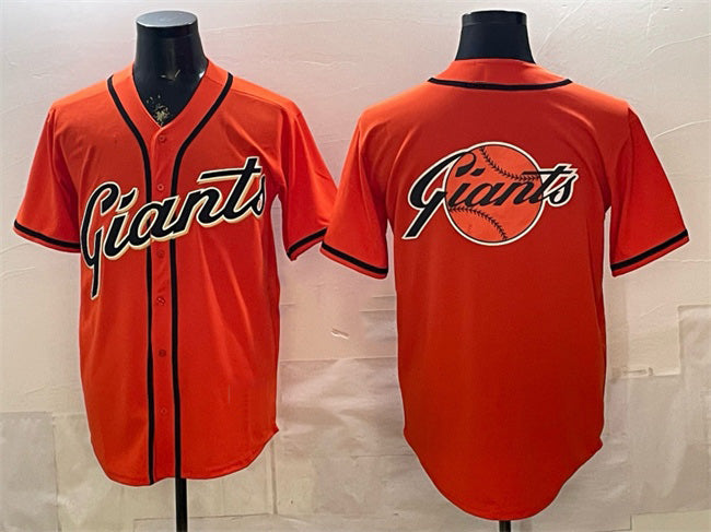 San Francisco Giants Team Big Logo Orange CONTON Cool Base Stitched Jersey