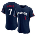Minnesota Twins #7 Joe Mauer Player Navy CONTONReplica Home Limited Elite Stitched Jerseys