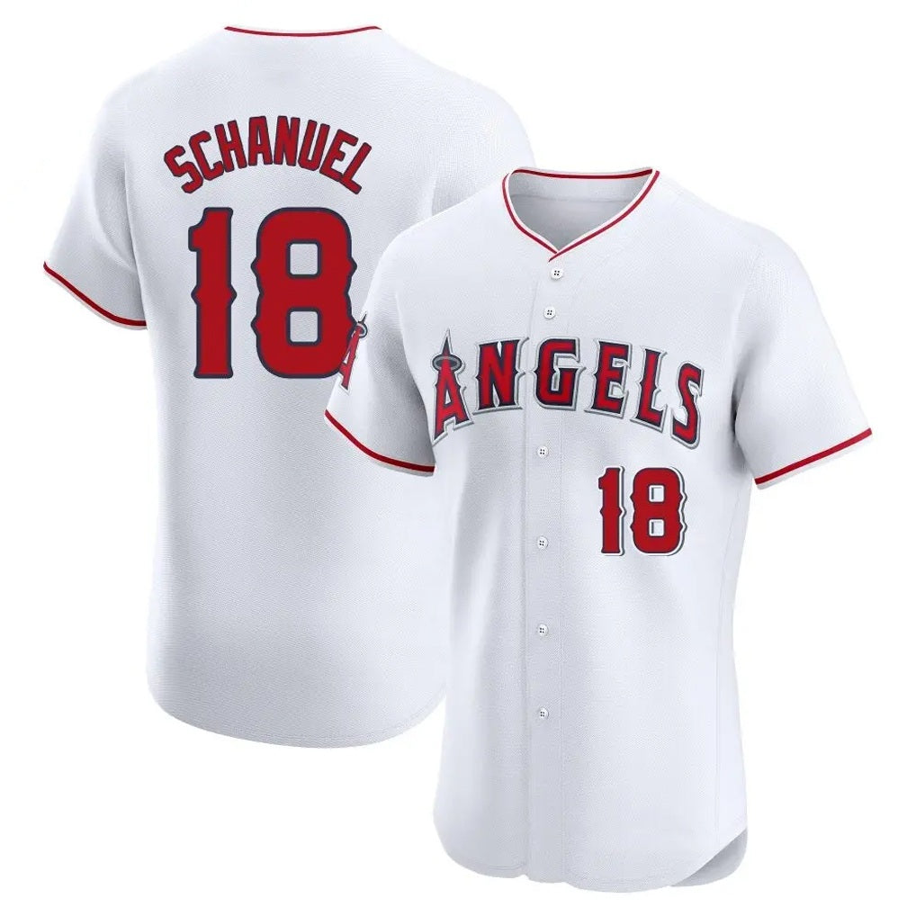Los Angeles Angels #18 Nolan Schanuel Player White CONTON Limited Elite Stitched Home Jerseys