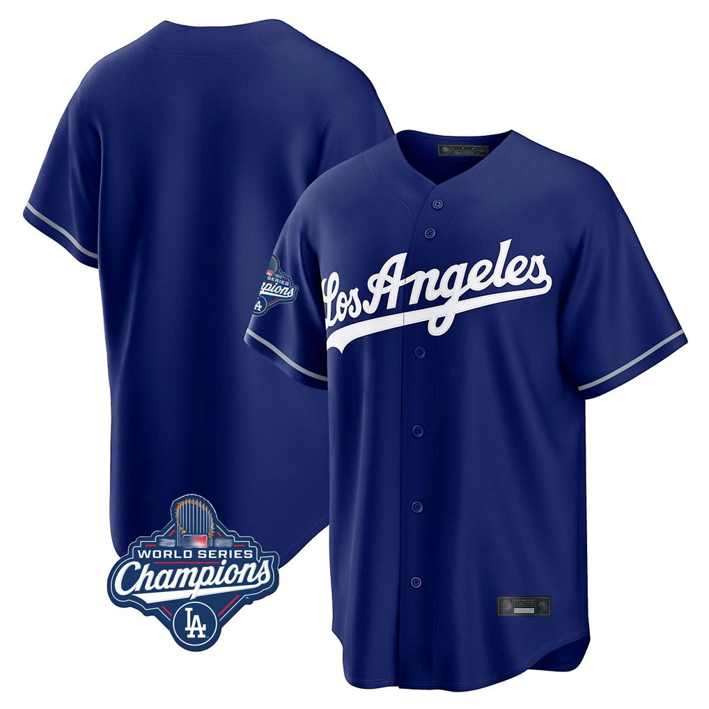 Los Angeles Dodgers Blank Player Royal CONTON Game World Series Meet Stitched Jerseys