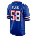 B.Bills #58 Matt Milano Royal CONTON Game Player Jersey