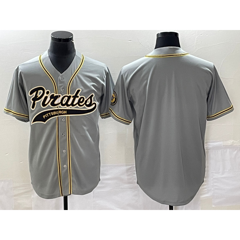 Pittsburgh Pirates Blank Grey CONTON Cool Base Stitched Jersey