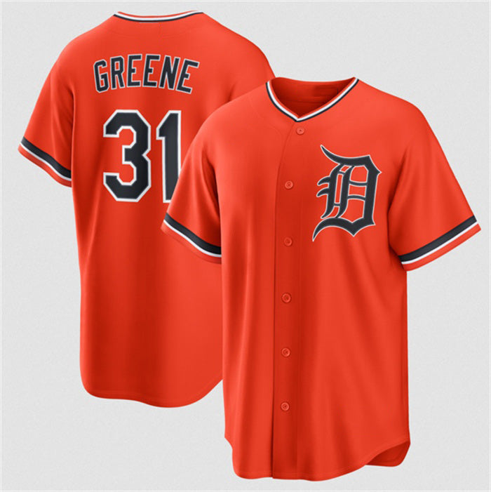 Detroit Tigers #31 Riley Greene Orange CONTON Alternate Stitched Jersey