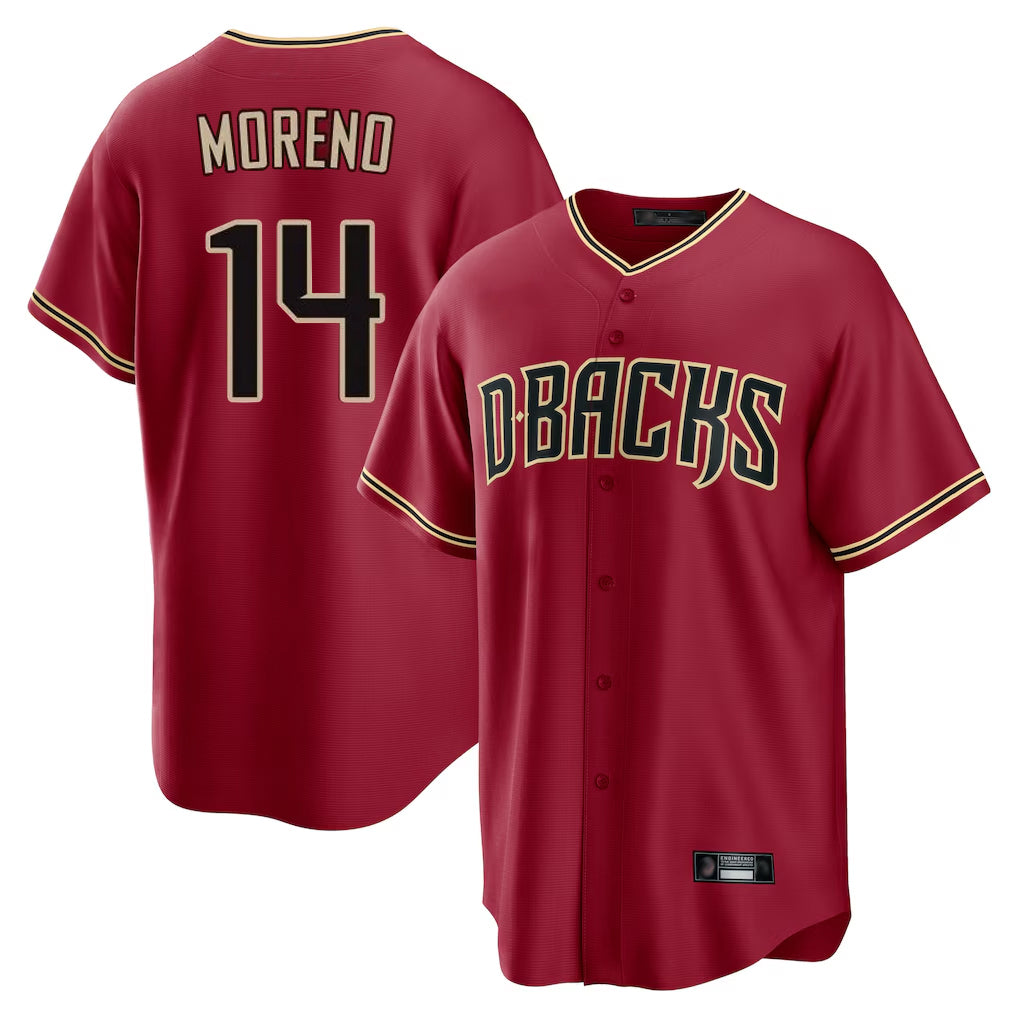 Arizona Diamondbacks #14 Gabriel Moreno Player Red CONTON Home Game Stitched Jerseys