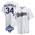 Los Angeles Dodgers #34 Fernando Valenzuela Player Gold White CONTON World Series Meet 2026 Collection Stadium Game Stitched Jerseys