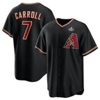 Arizona Diamondbacks #7 Corbin Carroll Black CONTON 2023 World Series Cool Base Stitched Jersey
