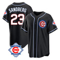 Chicago Cubs #23 Ryne Sandberg Player Black CONTON Fashion Out 150th Anniversary Game Stitched Jerseys