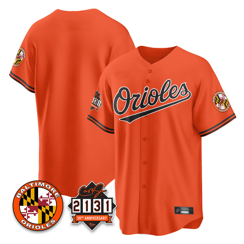 Baltimore Orioles Orange CONTON 30th Anniversary of 2131 Home Game Blank Player Stitched Jerseys