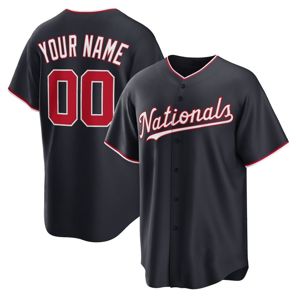 Custom Washington Nationals Navy CONTON Alternate Replica Jersey