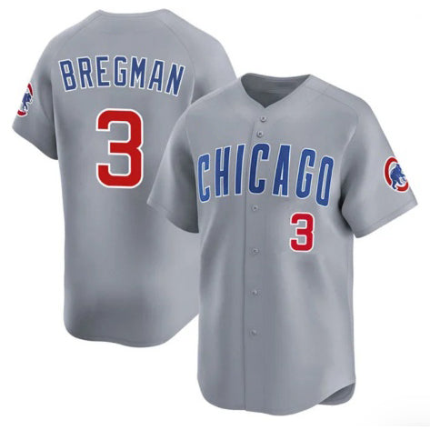 Chicago Cubs #3 Alex Bregman Gray CONTON 2026 Limited Stitched Jersey