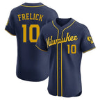 Milwaukee Brewers #10 Sal Frelick Player Navy CONTON Home Limited Elite Stitched Jerseys