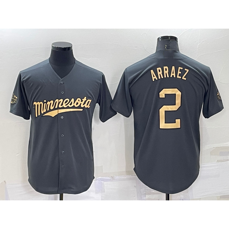 Minnesota Twins #2 Luis Arraez Charcoal CONTON 2022 All-Star Cool Base Stitched Jersey