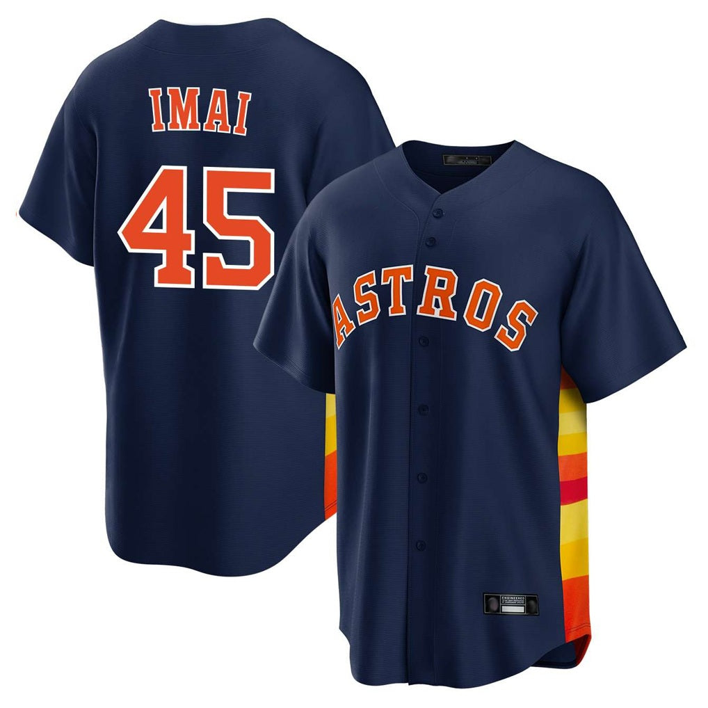 Houston Astros #45 Tatsuya Imai Player Navy CONTON Home Game Stitched Jerseys