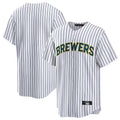 Milwaukee Brewers Blank Player White CONTON Stripes Home Game Stitched Jerseys