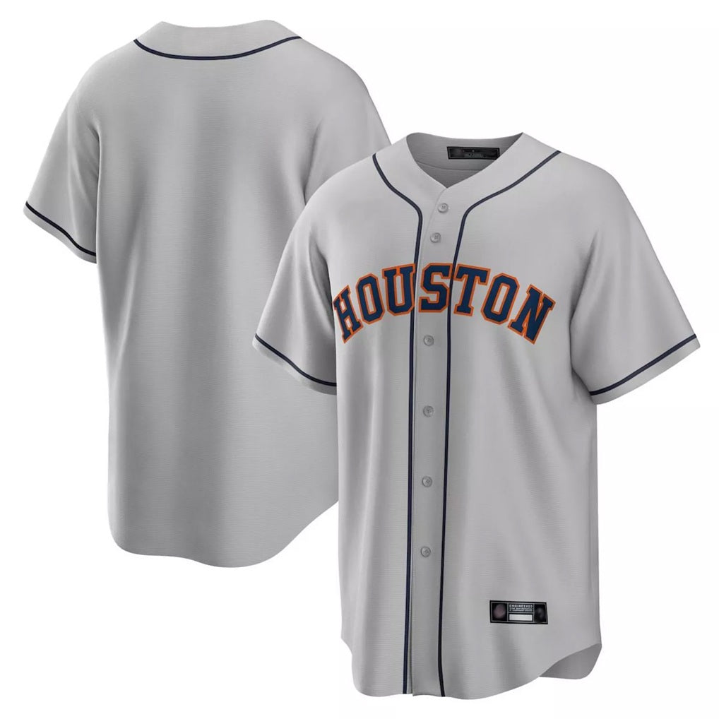 Houston Astros Blank Player Gray CONTON Home Game Stitched Jerseys
