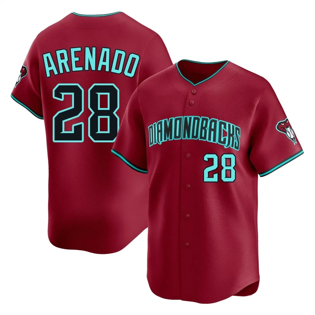 Arizona Diamondbacks #28 Nolan Arenado Player Red CONTON Limited Home Game Stitched Jerseys