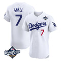 Los Angeles Dodgers #7 Blake Snell Player White CONTON Limited Elite World Series Home Stitched Jerseys