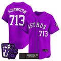 Houston Astros #713 DJ Screwston Still Tippin Purple CONTON Patch Vapor Limited Stitched Jersey