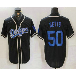 Los Angeles Dodgers #50 Mookie Betts Black CONTON Cool Base With Patch Stitched Jersey