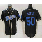 Los Angeles Dodgers #50 Mookie Betts Black CONTON Cool Base With Patch Stitched Jersey