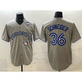 Toronto Blue Jays #36 Davis Schneider Gray CONTON 2025 World Series Cool Base Stitched Jersey