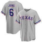 Texas Rangers #6 Josh Jung Gray CONTON Cool Base Stitched Jersey