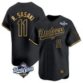 Los Angeles Dodgers #11 Roki Sasaki Player Black Gold CONTON World Series Limited Home Stitched Jerseys