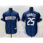 Detroit Tigers #25 Gleyber Torres Navy CONTON City Connect Cool Base Limited Stitched Jersey