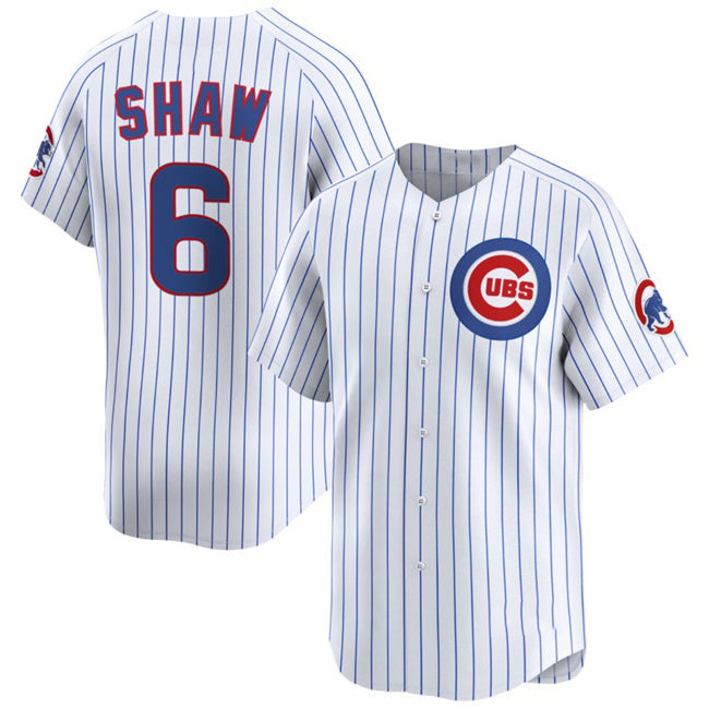 Chicago Cubs #6 Matt Shaw White CONTON Home Limited Stitched Jersey